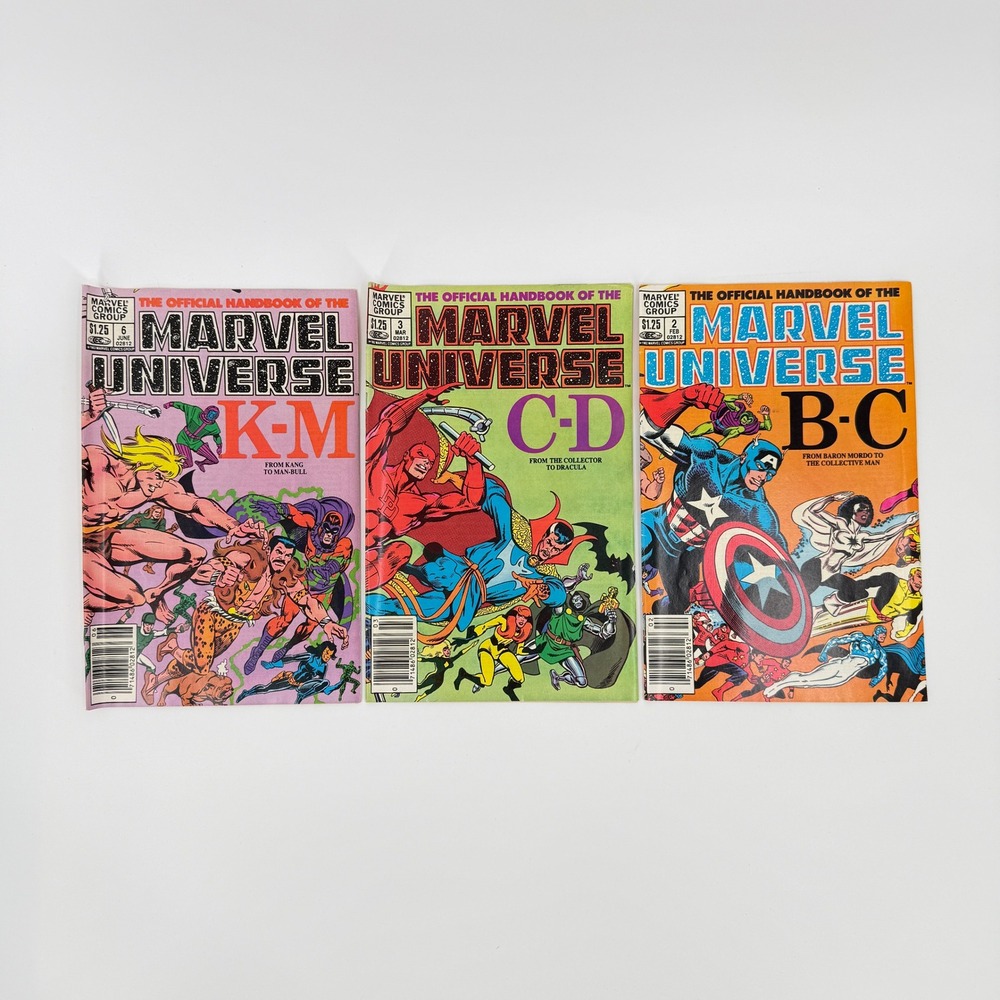 Marvel Official Handbook Marvel Universe #2 #3 #6 1983 Newsstand CPV Comic Lot